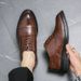 Men's Fashion Brown Business Derby Shoes New Lace-up Banquet Dress Shoes Office Black Wedding Groom Men's Shoes_vogvips.com