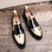 New Fashion Men's Brown Business Casual Loafer Shoes Daily Office Black Buckle Monk Men's Shoes One Foot Cover Banquet Dress Wedding Leather Shoes_vogvips.com