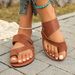 Cross-border Foreign Trade European And American Color-blocked Fashion Toe-loop Beach 2025 Summer New Fish-mouth Large_vogvips.com