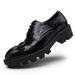 New Stylish Crocodile Pattern Embossed Men's With Rubber Foam Thick Soles, European Style Trendy Hairstylist Shoes_vogvips.com
