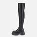 Over-the-Knee Black Thick-Soled Martin For Women, Petite Elastic Slim Boots, Long Tube Riding Boots_vogvips.com