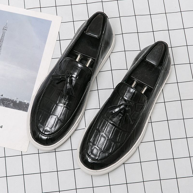 Extra Large Size Panel 45 Casual British Loafers Trendy 46 Slip-On Men's Leather Shoes 47_vogvips.com
