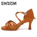 SWDZM Women Latin High Heels Tango Party Dance For Girls Ladies Satin Salsa Sandals Dancing Ballroom Shoes 241101_vogvips.com
