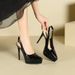 MTX 1233C Peep Backless Sadals Summer Poited Toe Thi Heels Sexy Waterproof Platform Ultra High Heel Sigle Shoes For_vogvips.com
