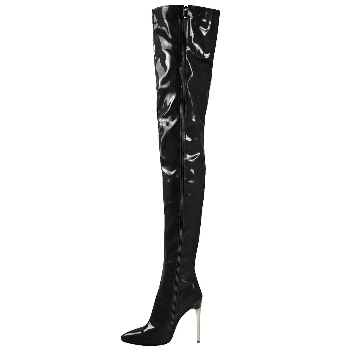 2025 Women's Over-the-Knee Boots Large Size Metal Fashion 12cm Heel Height_vogvips.com