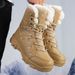 Military Boots, Outdoor Hiking Boots, Winter Snow Boots, Warm And Plush Durable Men's Shoes_vogvips.com
