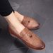 Euro Step Summer Brogue Tassel Men's British Style Business Casual Leather Mens Shoes_vogvips.com