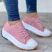 Large Casual Single Shoe Women's 2025 New Season Round Toe Lace Up Thick Soled Canvas Shoes_vogvips.com