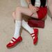 Extremely Comfortable Sports Ballet Mary Jane 2026, Height-increasing Mid-heel, Suede With Velcro, Genuine Leather_vogvips.com