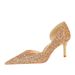 8829-A3 Style Sexy Nightclub Slim Fit High Heel Shallow Mouth Pointed Side Hollow Shining Sequin Single Shoe_vogvips.com