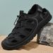 Beach Shoes Men's Summer Hollow Breathable Toe Bun Men's Sandals With A Pedal Soft Sole Non-Slip Outdoor Sneakers_vogvips.com