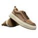 Men's Genuine Leather Perforated Summer Men's Thick Soled Casual Shoes, Trendy And Versatile Flat Board Shoes_vogvips.com