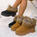 Women's Shoes Winter New Cold Proof Plus Velvet Warm Short Boots Versatile Thick Soled Inner Height Enhancing Frosted Women's Boots_vogvips.com