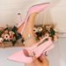 Women's Sexy Pointed Toe Stiletto Sandals Solid Color Glossy Back Strap High Heels New Summer Versatile Fashionable Closed Toe_vogvips.com