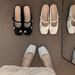 French Style High-End Silver Closed-Toe Mules Women's Shoes Outdoor Wear 2025 New Spring Summer Gentle Mary Jane Flats_vogvips.com