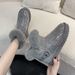 Snow Boots For Women New Winter Warm Fur Integrated With Plush Thick Bread Northeast Cotton Shoes_vogvips.com
