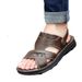 Factory Direct Sale Top Layer Cowhide Thick Massage Sole Men Genuine Leather Summer Men's Sandals Casual Beach Shoes_vogvips.com
