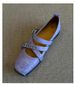 Sheepskin Version Fashionable Design Bowknot Shoes For Women Square Toe Versatile Cross Strap Low Thick Heel Single Shoes Trendy_vogvips.com