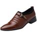Regal Footwear Large Size 48 Business Casual Slip-On Youth Trendy Lazy Pointed Toe Hairstylist Leather Men's Shoes_vogvips.com