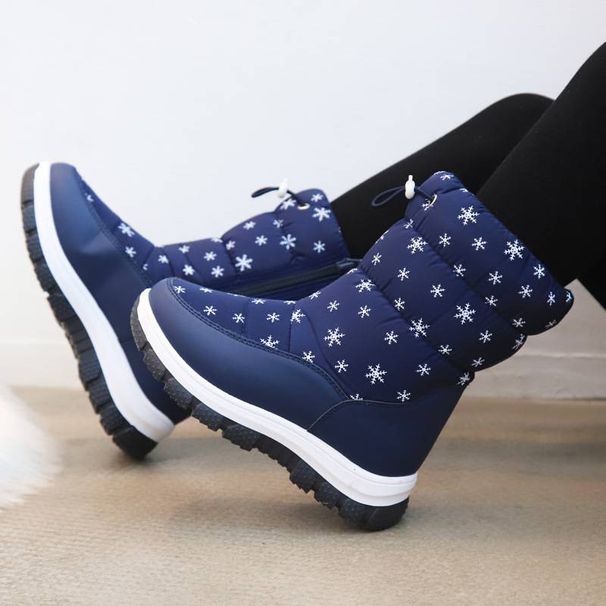 New Winter Snow Boots For Children, Mid-calf Thick-soled Warm Cotton Shoes And Fleece Long Boots_vogvips.com