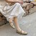 Cameido Bowknot Square Toe Sequins Mary Jane Flats For Women Spring Fairy Style Shoes_vogvips.com