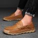 Outdoor Leisure Autumn New Hand-stitched Men's Leather Slip-on Shoes_vogvips.com