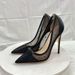 Size33-46 Women's Shoes Breathable Mesh Diamond High Heels 12CM Pointed Toe Stiletto Shallow Mouth Women's Shoes_vogvips.com