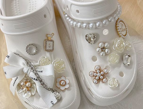 Accessories High Touch Pearl Chain Bow Shoes Floral Shoe Buckle Decoration D Iy Accessories_vogvips.com