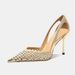 Women's Summer Stiletto Heels French Pointed Toe Hollowed out Breathable Low Cut Closed Toe Skirt Shoes_vogvips.com