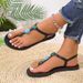 Summer Casual Flat For Women, Hollow Buckle Beach Sandals, Soft Sole Thong Strap Trendy Women's Sandals_vogvips.com