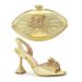 After Party Lace Elastic High Heeled Sandals With The Same Color Three Dimensional Decal Clutch Set_vogvips.com