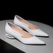 Fashion Simple Pointed Toe Shallow Mouth Patent Leather Glossy Low Single For Women OL Elegant Irregular Heel_vogvips.com