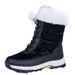 Lace up splash snow boots for women with thick velvet soles, warm winter anti slip high top Northeastern cotton shoes,_vogvips.com
