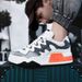 New Men's Low Top Mesh Breathable Fashion Week White Color Blocked Trendy Skateboarding Casual Shoes_vogvips.com