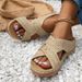 New Casual Round Head Cross With Hollowed-out High Heels Women's Wedge Slippers_vogvips.com