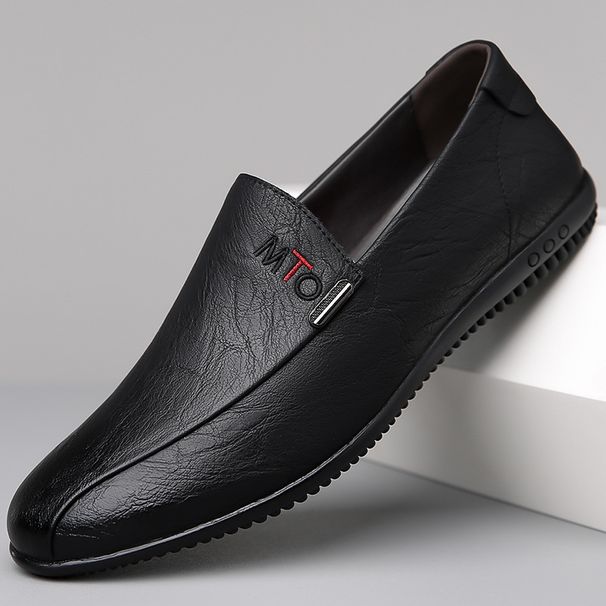 Large Size 38-48 Men's Casual Loafers Non-Slip Breathable Slip-On Leather Shoes_vogvips.com