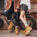 European Warm Series Plus Size Couple Martin High Top 2025 Unisex Shoes Men's Work Yellow Boots_vogvips.com