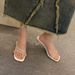 Summer French-style Rhinestone Cross-strap Sandals For Women, Transparent Stiletto Slippers, Silver High Heels_vogvips.com
