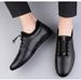 Round Head Men's Soft Sole Lace-up Men's Casual Shoes Driving Men's Shoes_vogvips.com