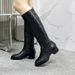 Autumn And Winter New Xiaoxiangfeng Knight Boots Thick Heel High Boots Thin Color Matching Women's Boots_vogvips.com