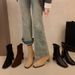 Women Boots High Heel Korean Version Simple Design Square Toe Fashion Shoes Free Shipping_vogvips.com