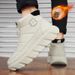 Men's Winter Snow Boots With Fleece Lining, Thick Warm Front-Zip Slip-Resistant Casual Shoes For Cold Weather_vogvips.com