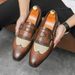 Large Size Set Foot Color Pointed Leather Shoes Men Four Seasons Slip-on Lazy Shoes Low Top Retro Style Flat Shoes_vogvips.com
