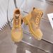 Meh Yellow Summer New Style Height-Increaing Genuine Leather Martin For Women Outdoor Veratile Thick-Soled Short_vogvips.com