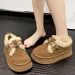 Winter Warm Snow with Fur for Short Boots Anti slip Lightweight Comfortable Womens Home Slippers High Top Bread Shoes_vogvips.com