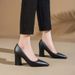 Chunky Heel High Heels Women's Leather For Professional Commuting, Office Workers, Civil Servants, Interview, 2025 New_vogvips.com