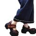 Soft Leather Thick Soled Coarse Single Order Spring And Autumn 2025, New Velcro Height Increasing Flat Ribbon Sponge_vogvips.com