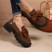 Women's Retro Low Top Platform Shoes Plus Size British Style Bow Detail Leather New Autumn_vogvips.com