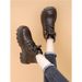 Genuine Leather Thick-Soled Martin For Women 2024 Autumn Winter New Fashion Short Soft Sole Black Street Style_vogvips.com