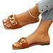 Plus-size Flat Slippers Women Wear Chain Open-toe Flip-flops Fashion Sandals_vogvips.com